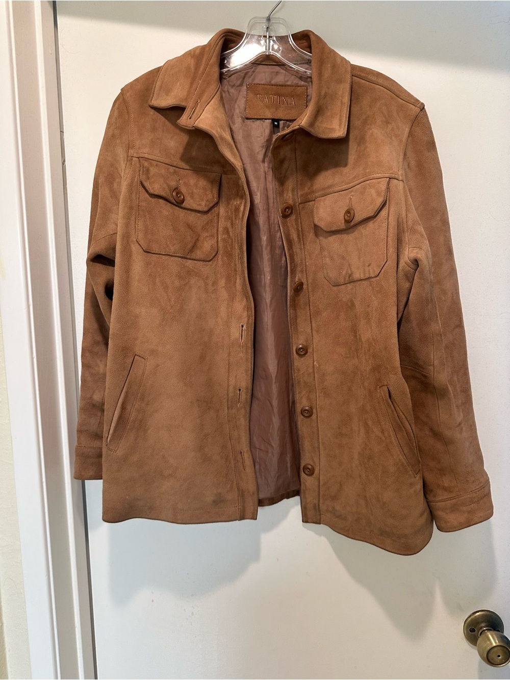 Men's Suede Shirt Tucker Jacket in Brown by Patina Size Medium Shacket